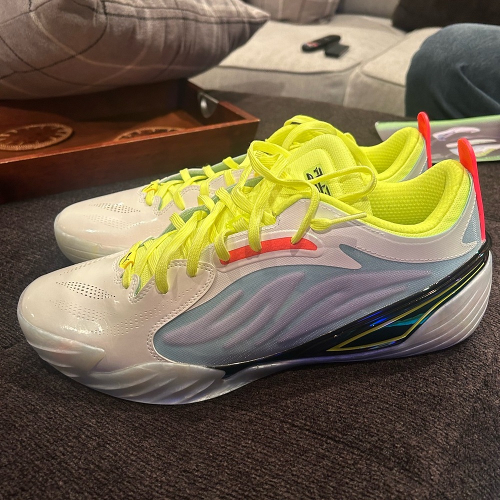 Puma All-Pro Nitro Elite White and Neon Yellow